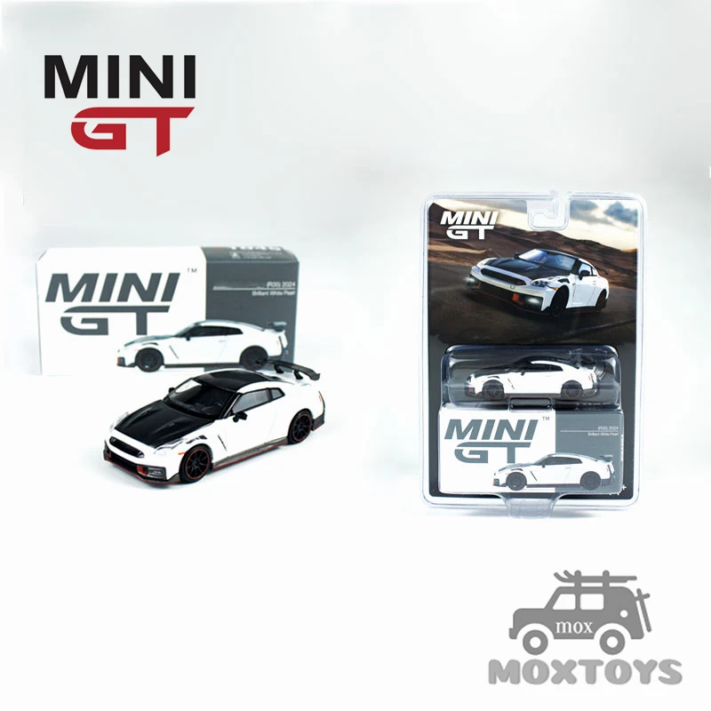 MINI GT 1:64 2024 Papel pérola branco brilhante/caixa blister modelo de carro fundido
