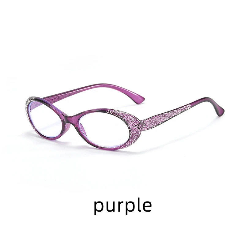 New Fashion Anti-blue Light Reading Glasses Women Gafas Woman Prescription Glasses Flash Imitation Diamond Eyewear +100-+400
