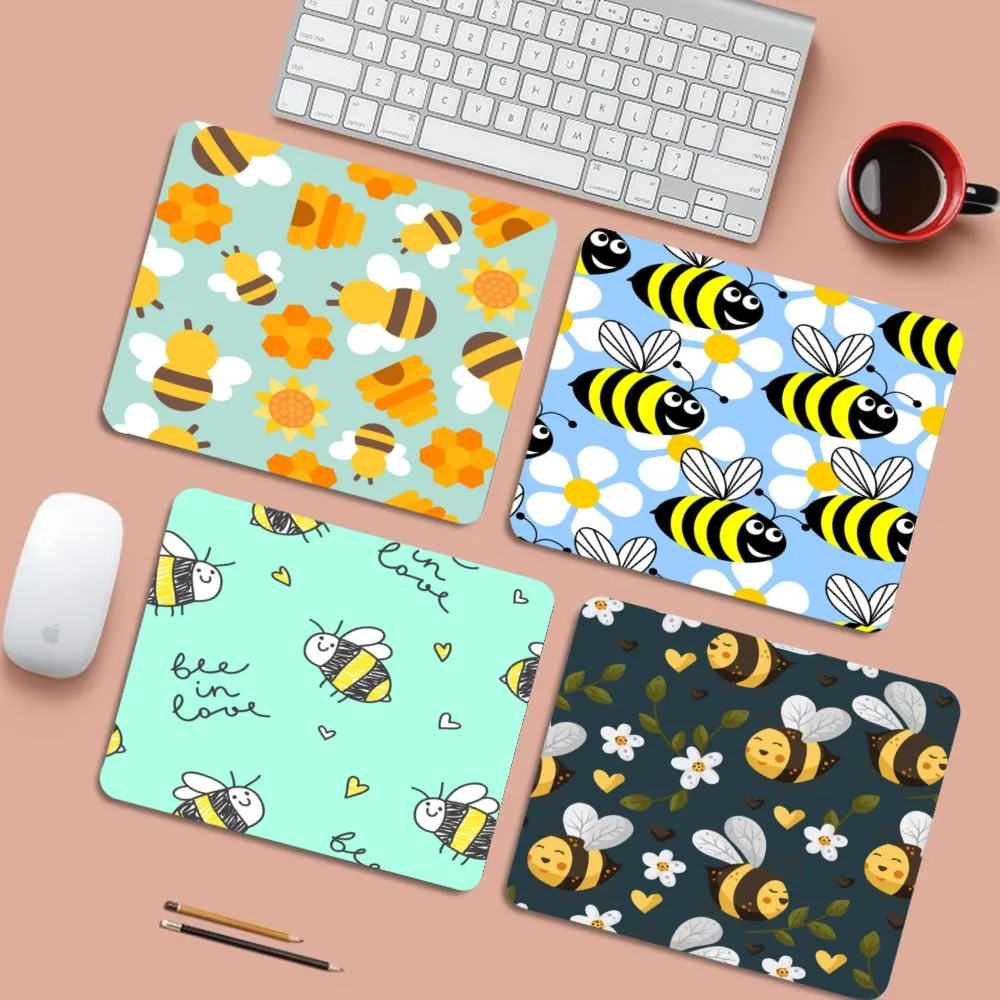 

Cartoon bee and flowers Mousepad 25x29cm Small Table Mat Student Computer Keyboard Pad Games Pad Desk Mat for PC Gamer Mousemat