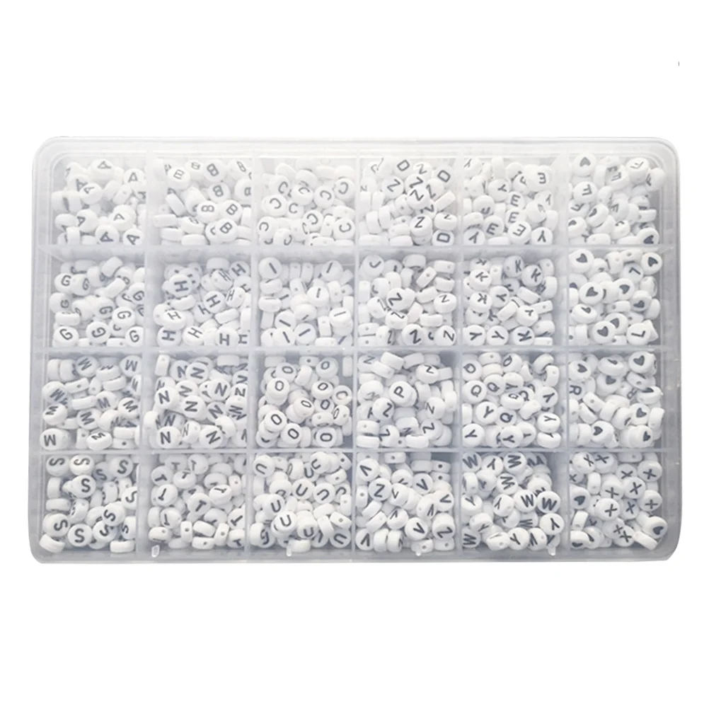 Perles de l'alphabet en plastique, 1350 pièces, perles de lettres pour la fabrication de bracelets et de colliers, Kits d'artisanat éducatif, accessoires de bricolage pour enfants