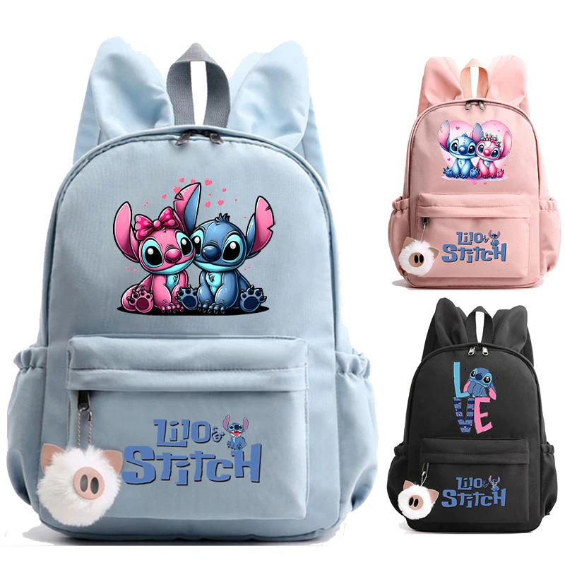 Disney Lilo Stitch Backpack for Teenager Girl Boy Student Children Schoolbag Pencil Case Women Casual Kid Birthday Gift Mochila