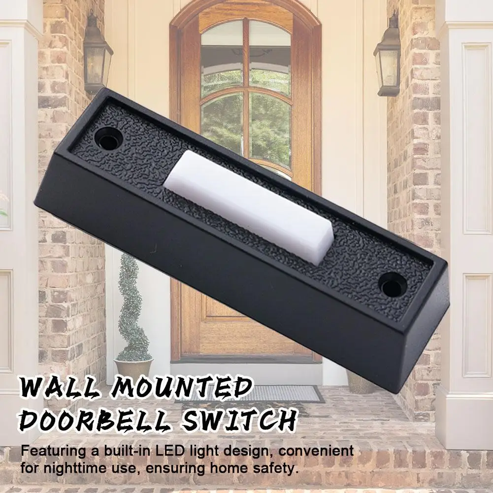 1/2PCS Wired Doorbell Button with LED Light, Replacement Of Doorbell Ring Button, Wall Mounted Door Opener Switch