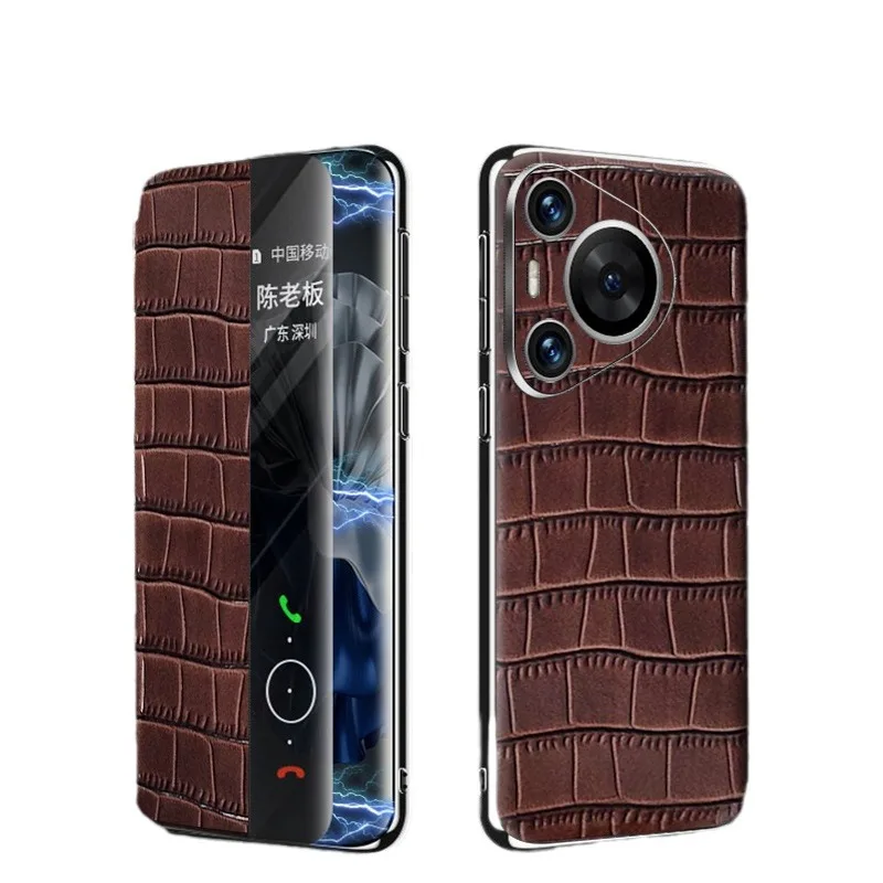 Роскошный деловой чехол-кошелек из натуральной кожи для Huawei Pura70 Mate60 Ultra Pro Plus, чехол для слота для кредитных карт и денег, кобура