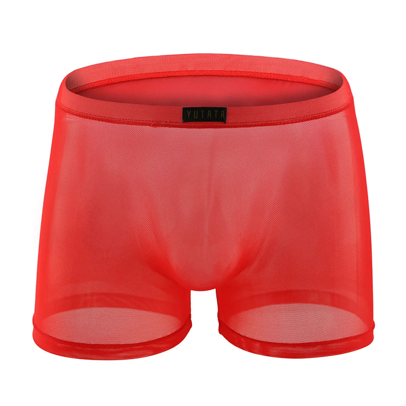 Boxer en maille transparente pour homme, culotte taille basse, taille élastique, caleçon super fin commandé, sous-vêtement transparent