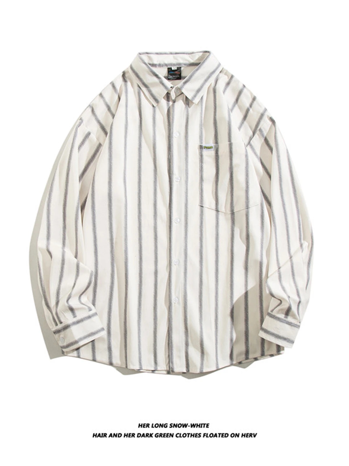 

2025 Men Spring Autumn Retro Oversize Loose Striped Shirt Male Long-sleeved Shirts Men's Single-breasted Casual Blouses P590
