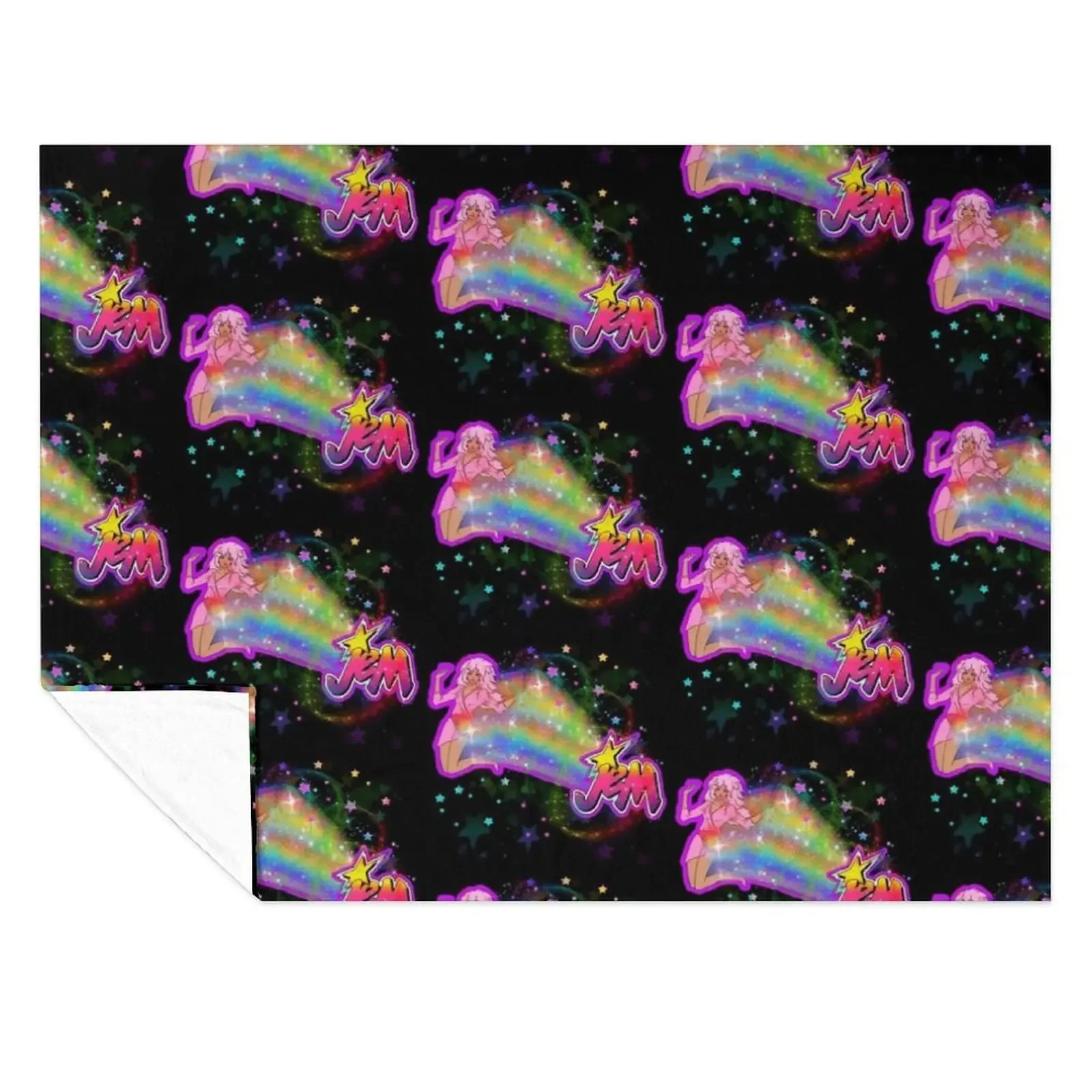 

Jem and the holograms rainbow Throw Blanket Retros decorative for winter Flannel Fabric Blankets