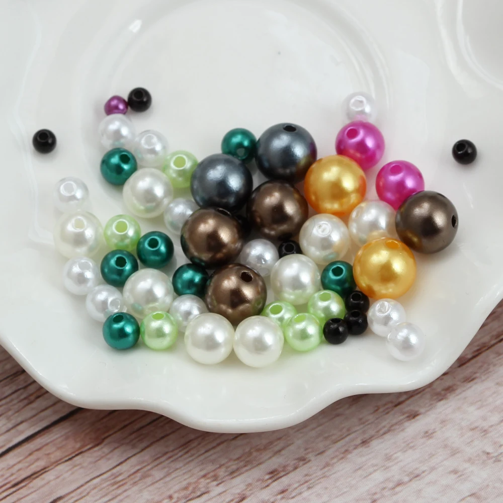 100-1000pcs/Lots ABS Imitation Pearl Beads 3-10mm Acrylic Spacer Loose Bead For Jewelry Making Diy Bracelet Necklace