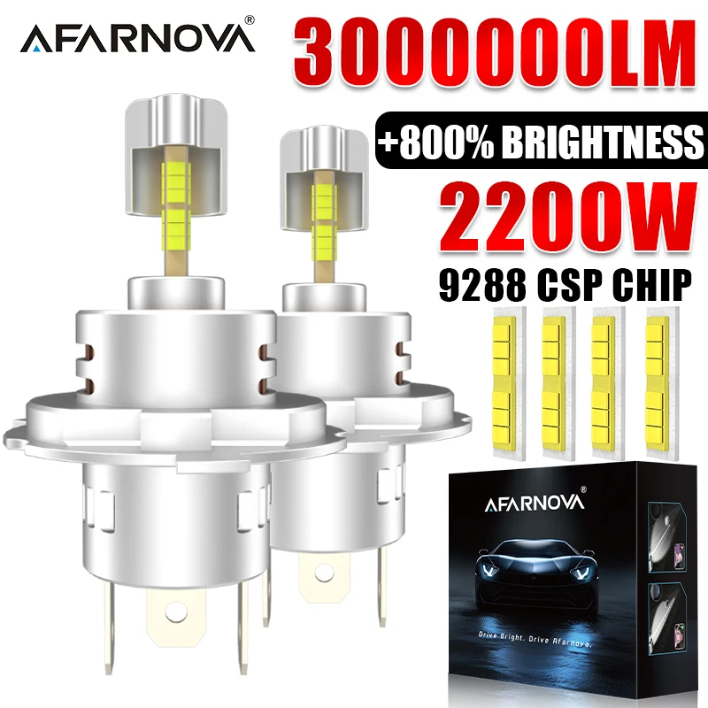 3D Turbo Fan 2200W H7 LED المصابيح الأمامية - 3000,000LM فائقة السطوع، Canbus خالية من الأخطاء، شريحة 9288 CSP، توصيل وتشغيل 12 فولت لـ 99% Ca