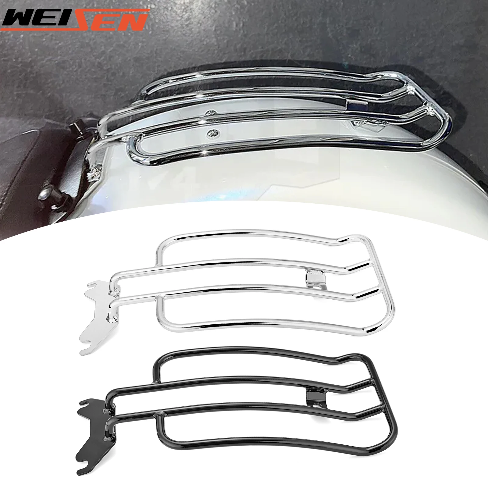 

Motorcycle Solo Seat Luggage Rack Bracket Chrome for 2013-2024 Harley Softail Breakout FXBR/FXBRS/Fat Boy Accessories