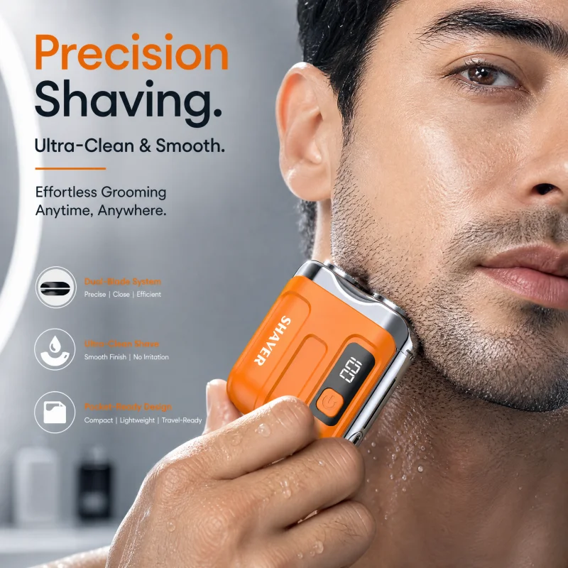 USB USB Rechargeable Portable Razor with Digital Display for Outdoor Travel Beard Scrape Clean Removal Double Blade Electric Shaver - Aliexpress Deal