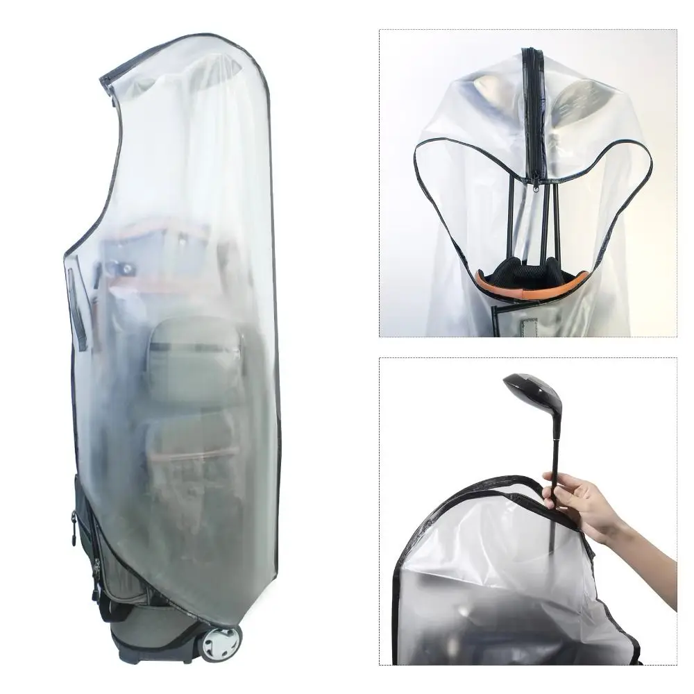 

Portable With Zipper Golf Bag Cover Waterproof Large Capacity Golf Bag Rain Coat PVC Clear Dustproof Golf Bags Shield Sports Bag