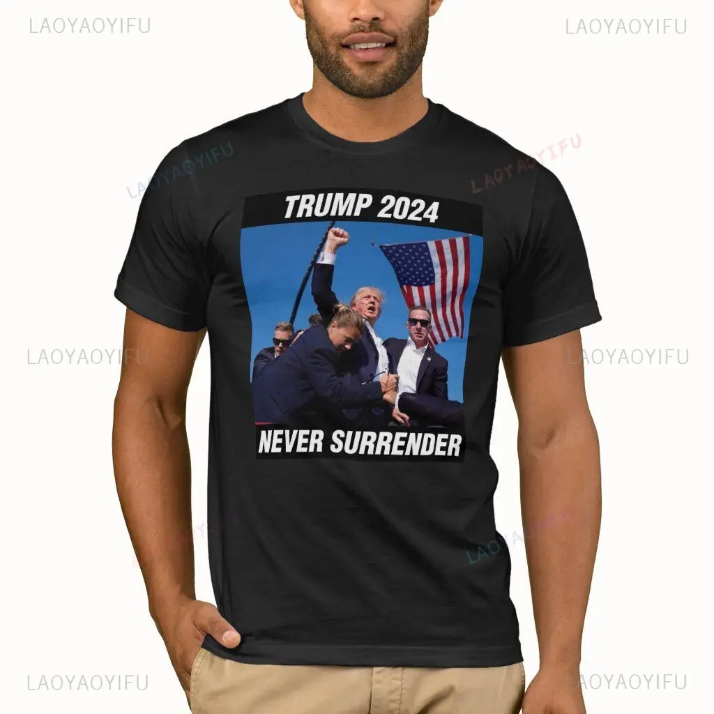 

Trump Shot T-Shirt Top | Donald TRUMP 2024 Never Surrender Shirt Mugshot Tee Graphic T Shirts Hot Sale