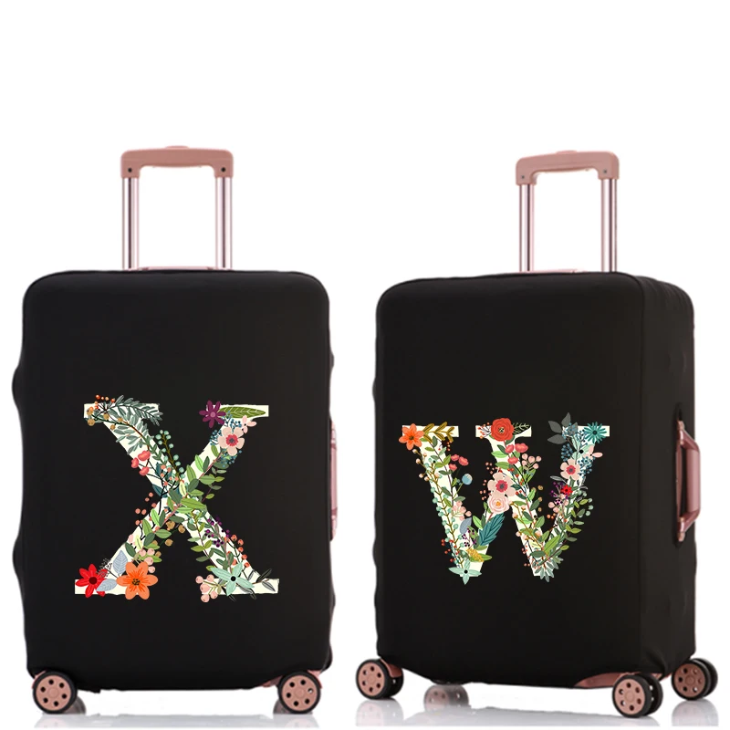 

Flower Alphabet Luggage Cover Elastic Protective Cover Removeable Protective Cover Dust-proof Suitable for 18-32 Inch Luggage