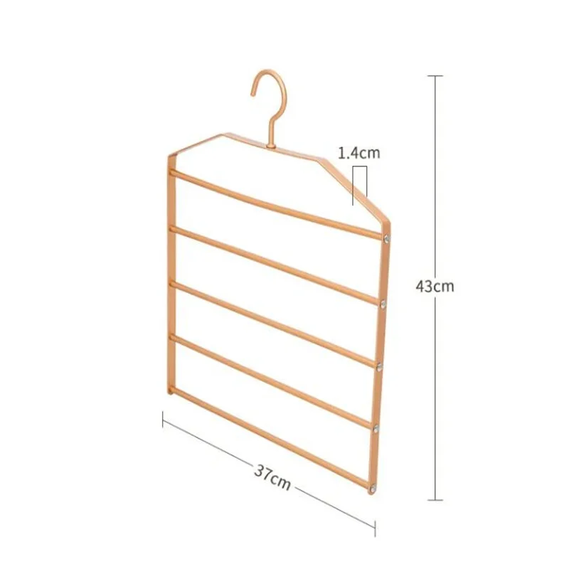 1pc 5 in 1 Pant Hanger for Clothes Hanging Rack Multi-Layer Shelves Closet Storage Organizer Home Aluminum Alloy Towel Hanger