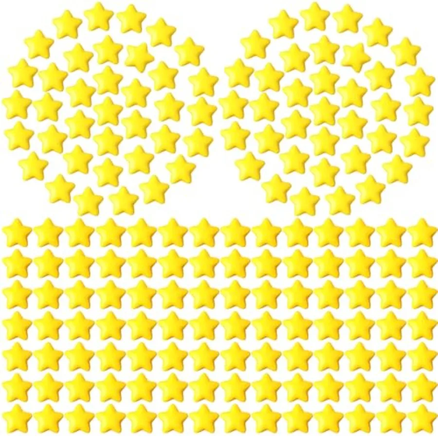 

Star Stress Ball Bulk for Teens and Adults: 2 Inch Foam Mini Star Stress Relief Toy in Yellow, Ideal for School Carnival Prizes