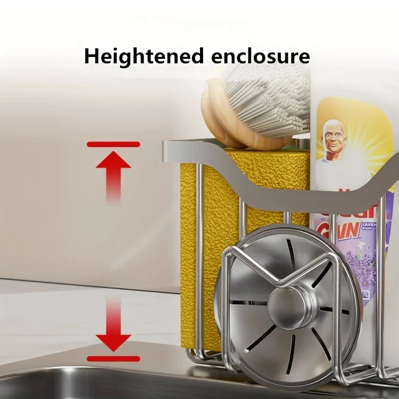 Móvel esponja titular para pia de cozinha, escova titular, prato pano cabide, pendurado caddy, pequeno no organizador, cesta de rack