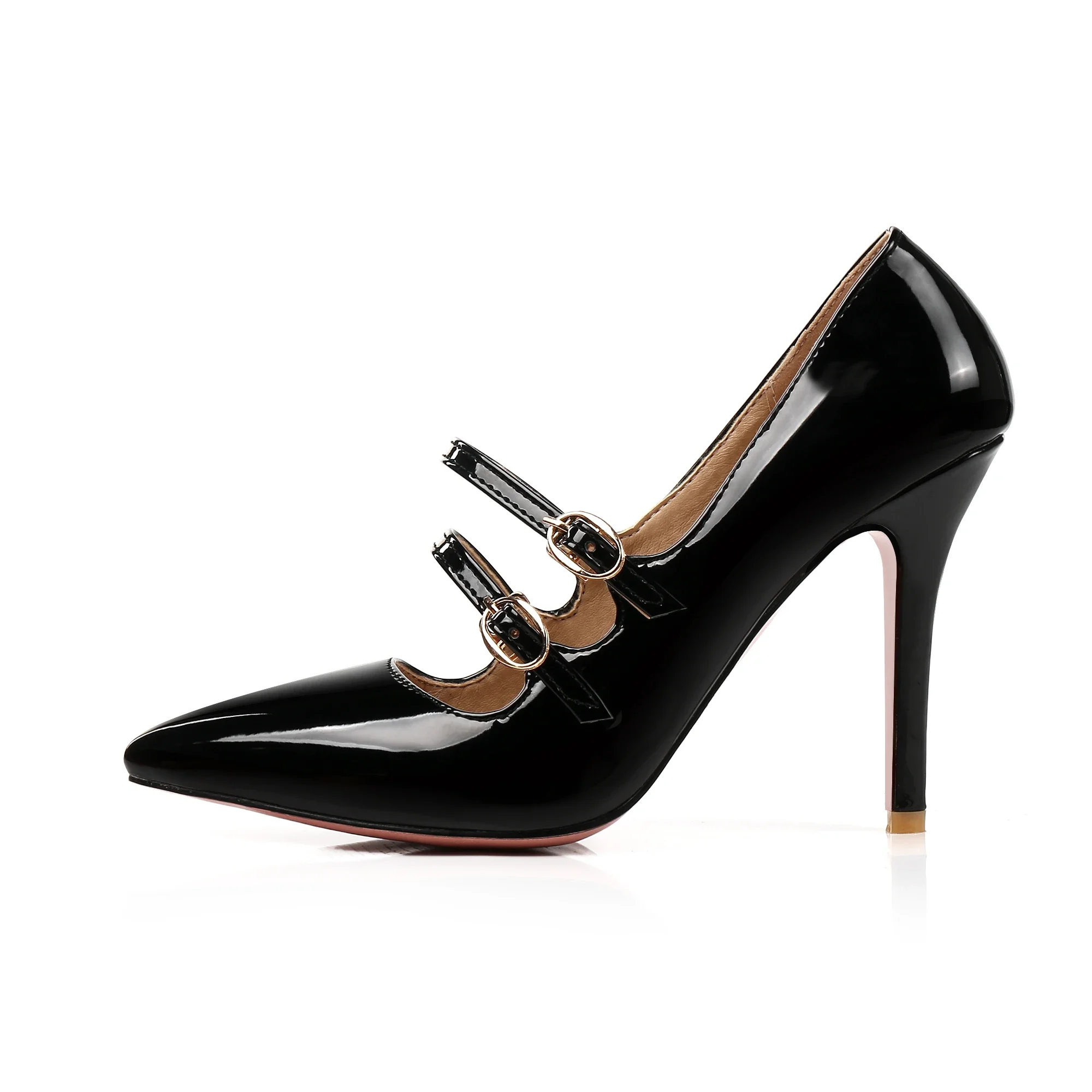 Brand New Elegant Black Apricot Red Women Glossy Formal Pumps High Heels Lady Nude Shoes Plus Big Size Small 30 43 47
