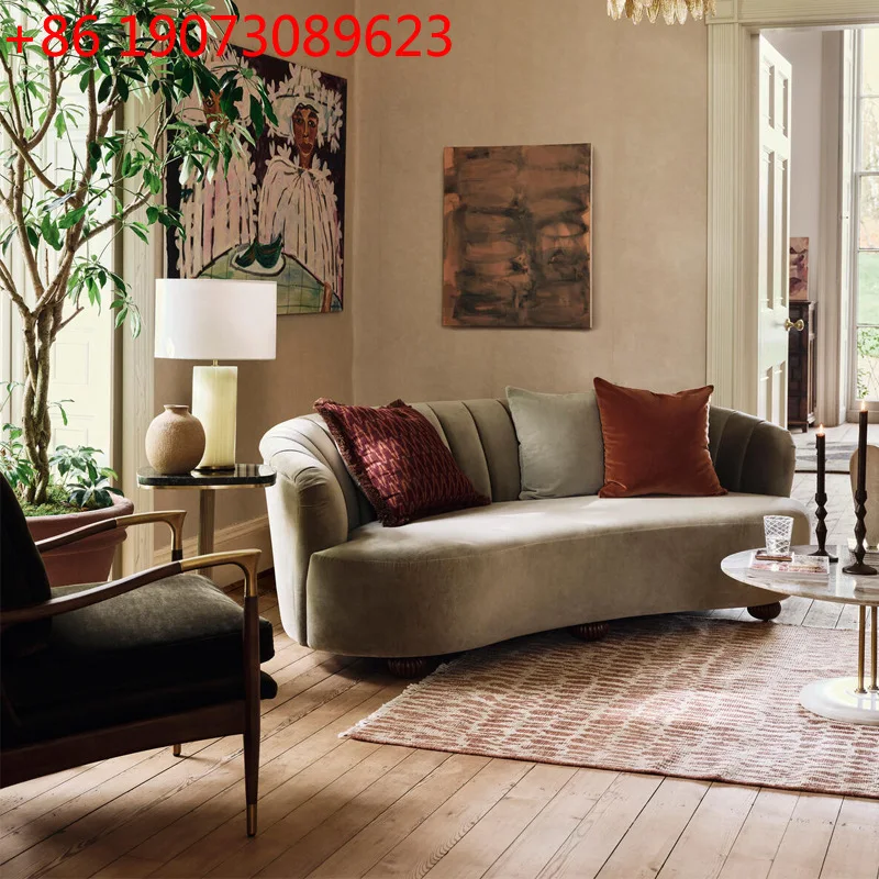 

Скандинавский простой изогнутый диван на троих, ленивый, легкий, роскошный, креативный, для отдыха, фланелевой диван специальной формы для салона красоты