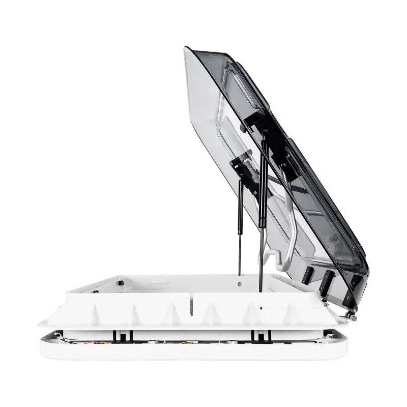 Roof Hatch Skylight Vent, Aluminum Alloy Frame with Gas Strut Lift, Hollow Acrylic Cover for Caravan Trailer Camper Roof