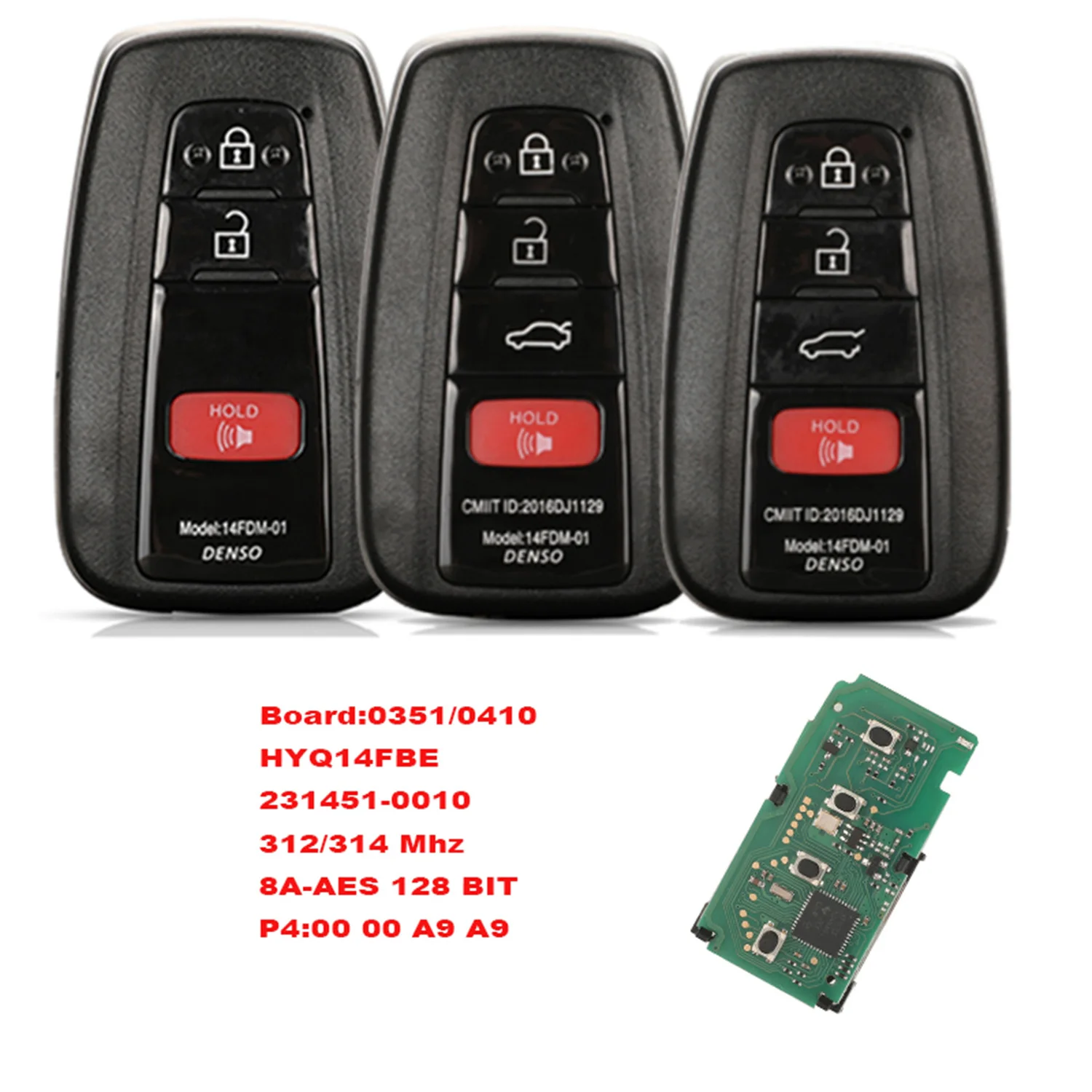 

Новый корпус ключа-пульта дистанционного управления Jingyuqin для Toyota Camry, Avalon, RAV4, Prius, 4Runner Hybrid, Highlander, HATCH 312/314 МГц