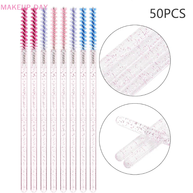 Eyelash Extension Rainbow Crystal Eyebrow Brush Mascara Wand Applicator Spoolers Eye Lashes Cosmetic Brushes Set Makeup Tool