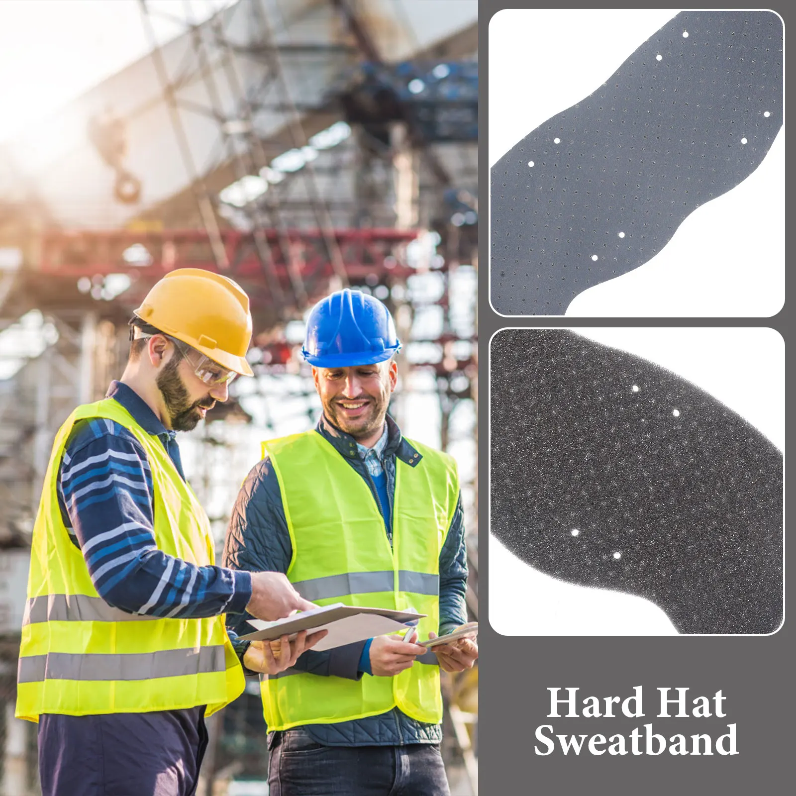 6pcs Hard Detachable Cotton Liner Sweat Removal Sweatband For Worker Hat Sweatband Replacement Band For