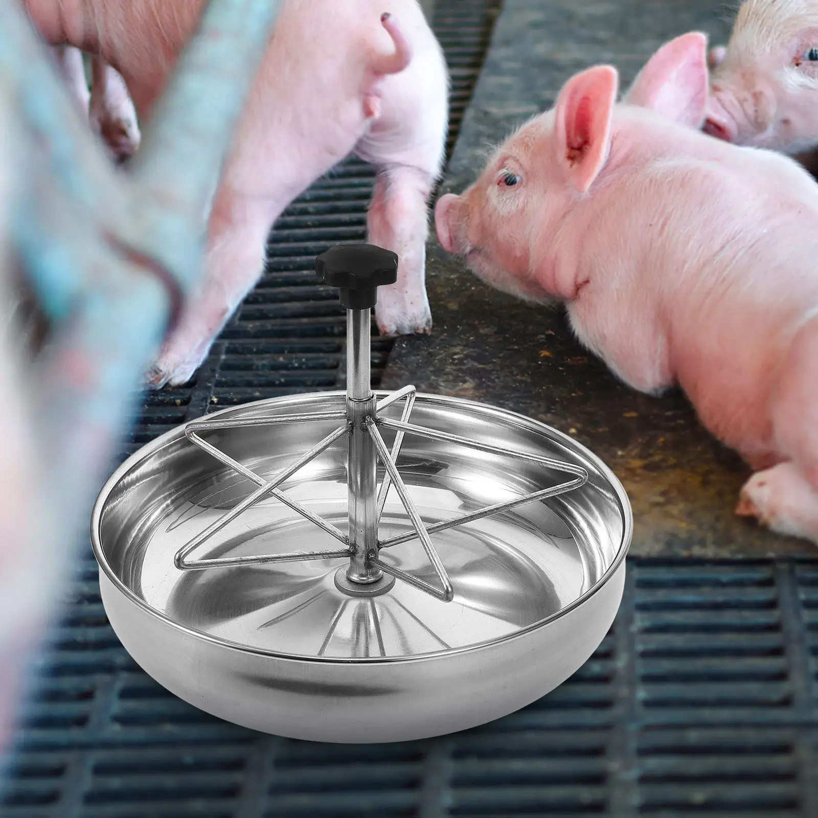 Stainless Steel Pig Feeder Thick Large Capacity Feeding Trough Fixed Stable Nursing Sow Feeding Container Livestock Farm Use