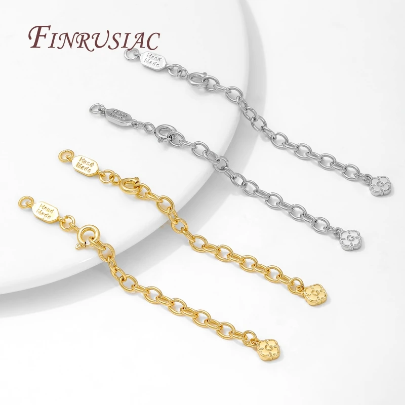 18K Gold Plated Extension Chains with Clasps Connectors For Jewelry,Chains For Bracelets Making Accessories,DIY Necklace Finding image 3