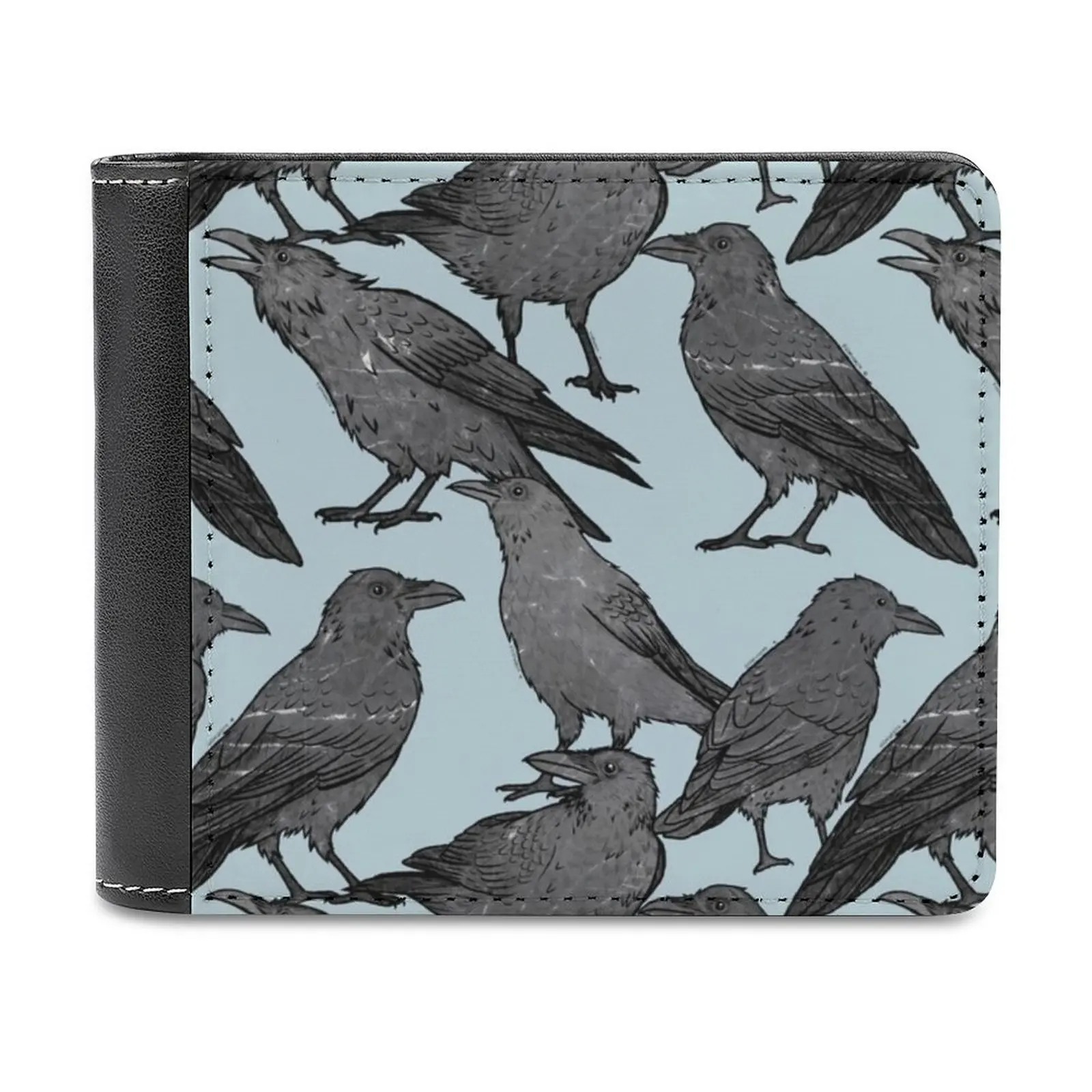 

Cute Crow Pattern Men Wallet Pu Leather Short Male Purses Credit Card Wallet For Men Money Bag Crow Crows Murder Birds Bird