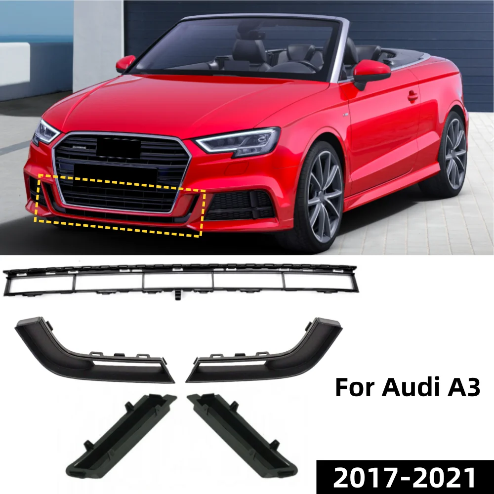 

Front bumper decorative strip lower grille baffle cover decorative strip cover For Audi A3 2017-2021