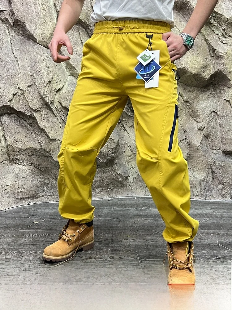

Корейские легкие ветрозащитные уличные повседневные брюки, мужские походные брюки, прочное полиэфирное волокно, прямая посадка