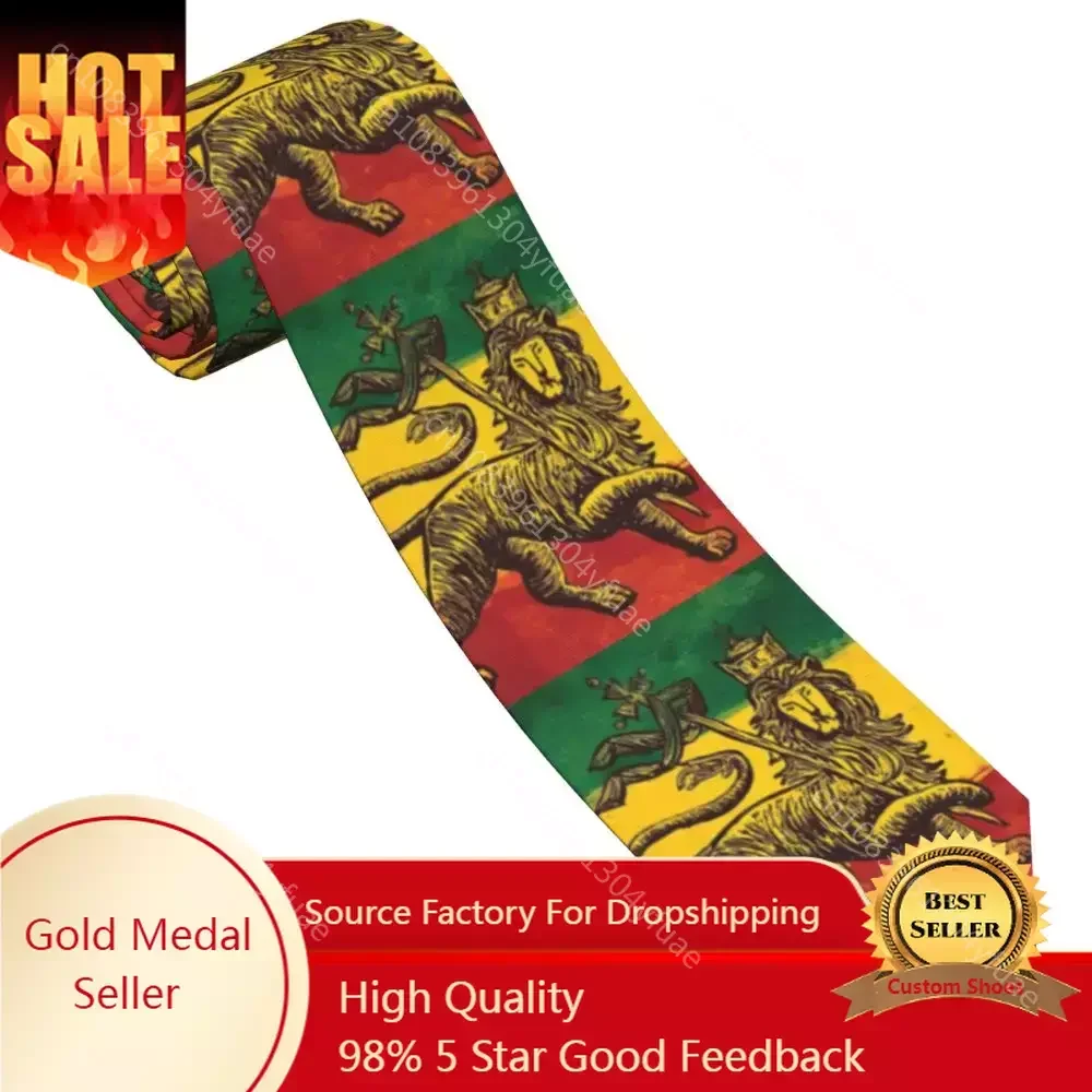 Rasta Flag Męskie krawaty Skinny Poliester 8 cm Szerokie krawaty na szyję dla mężczyzn Akcesoria ślubne Prezent