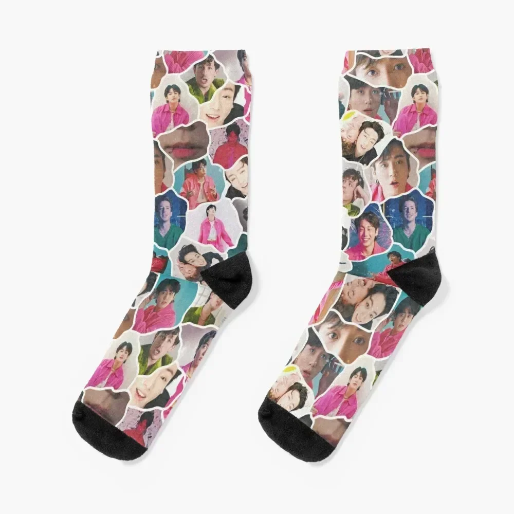 Left and right -collage Socks snow Lots valentine gift ideas golf Socks Woman Men's