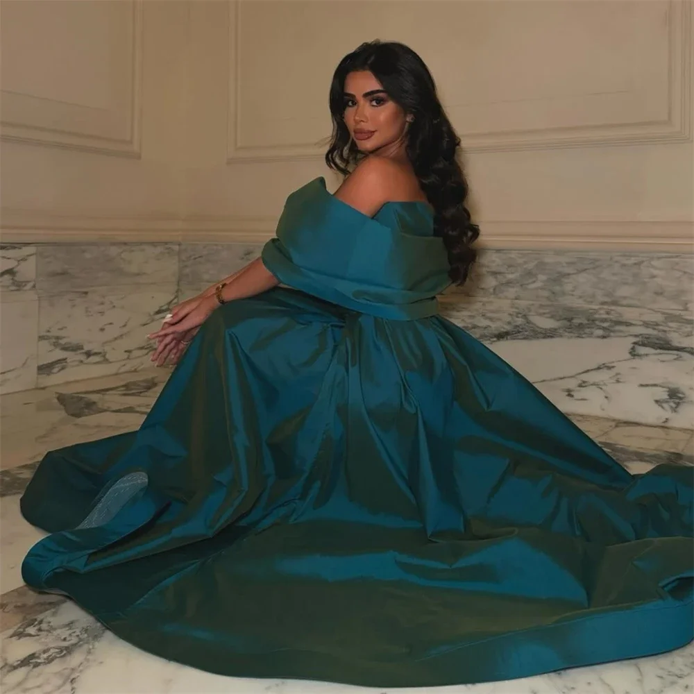 

Customized Evening Gown Saudi Arabia Dearin Off-the-shoulder A-line Floor Length Skirts Bespoke Occasion Dresses Formal Prom Dre