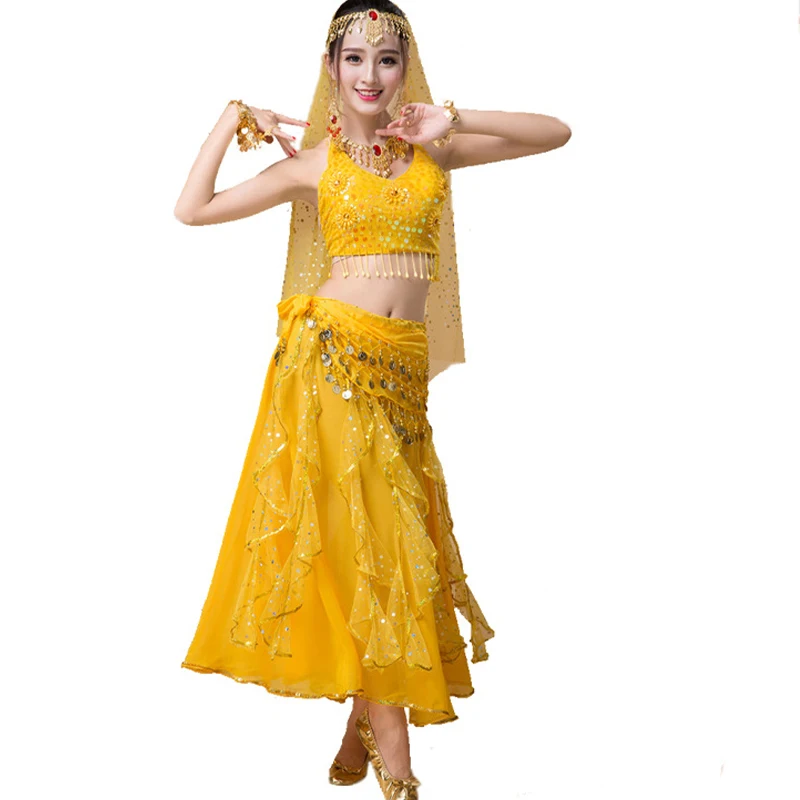 New Belly Dance Halloween Costume Performance Suit Indian Dance Adult Clothes Belly Dance Suit Performance 5-piece Set