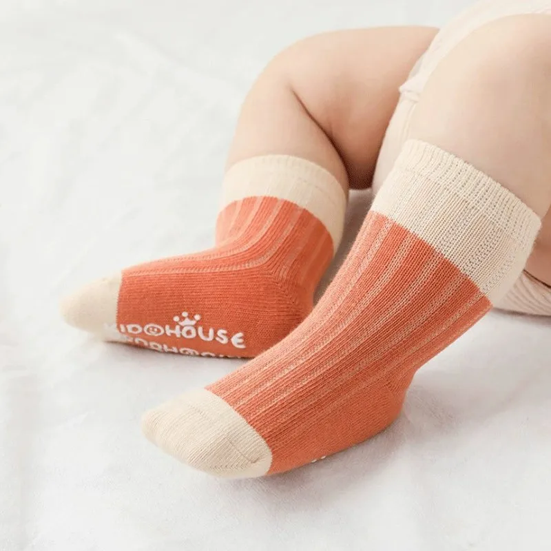 Baby socks autumn and winter cotton newborn boys and girls loose socks glue non-slip toddler