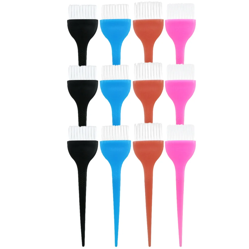 

12Pcs Hair Dye Brush Flexible Stiff Bristles Salon Home Coloring Tool Smooth Application Hair Color Brush Applicator