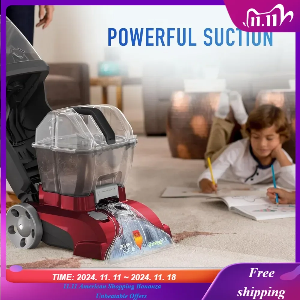 PowerScrub Deluxe Cleaner Machine, for Carpet and Upholstery, Deep Cleaning Carpet Shampooer, Carpet Deodorizer and Pet