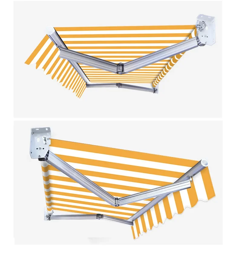 Awning retractable canopy hand-cranked outdoor sunshade canopy balcony eaves courtyard facade aluminum alloy canopy