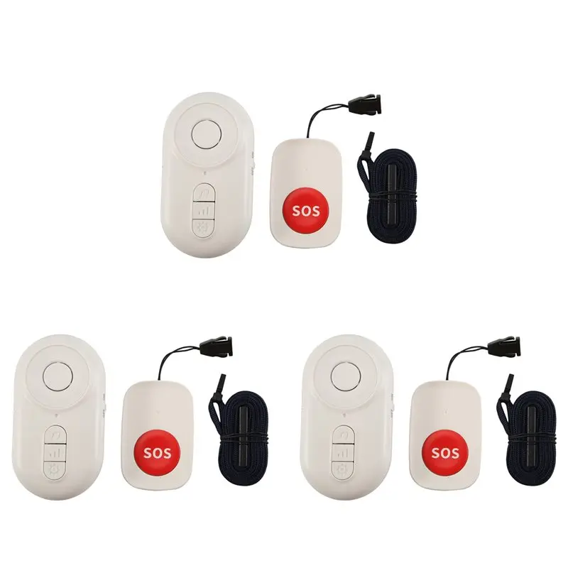 ABZZ-3X Caregiver Pager Wireless Nurse Call Buttons For Elderly Monitoring SOS Alert System Portable Alarm Call Bell