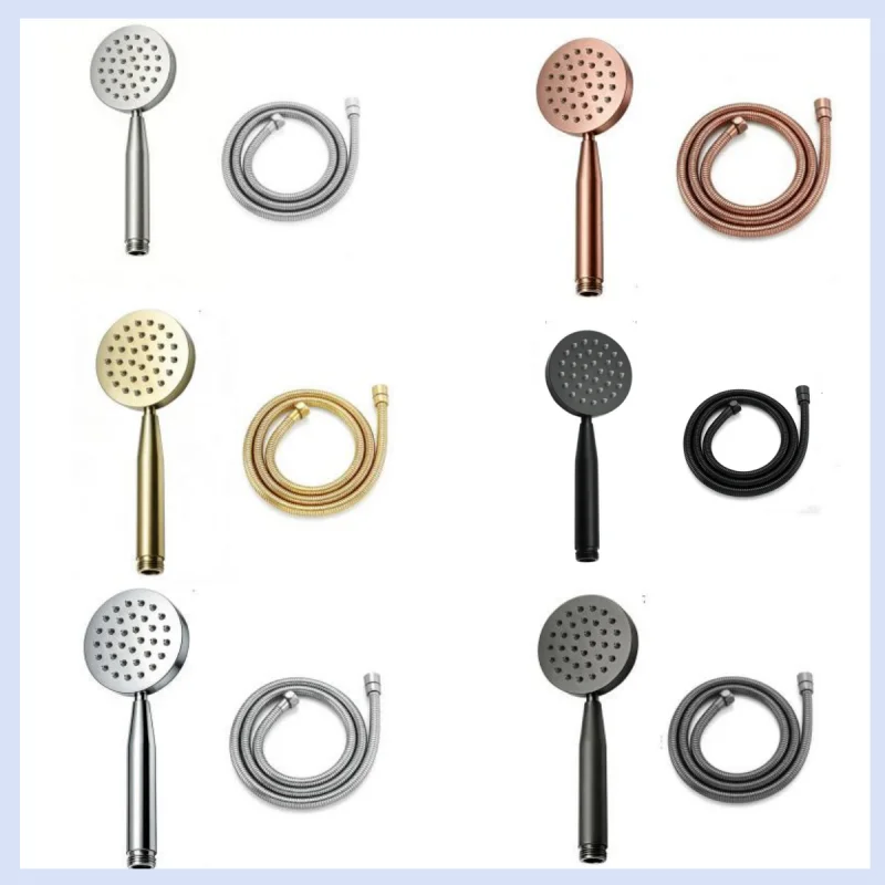 Brushed Rose Gold Hand Held Shower Head Bathroom Gold Finished Stainless Steel Rain Shower Spray Bath Handheld Shower Heads