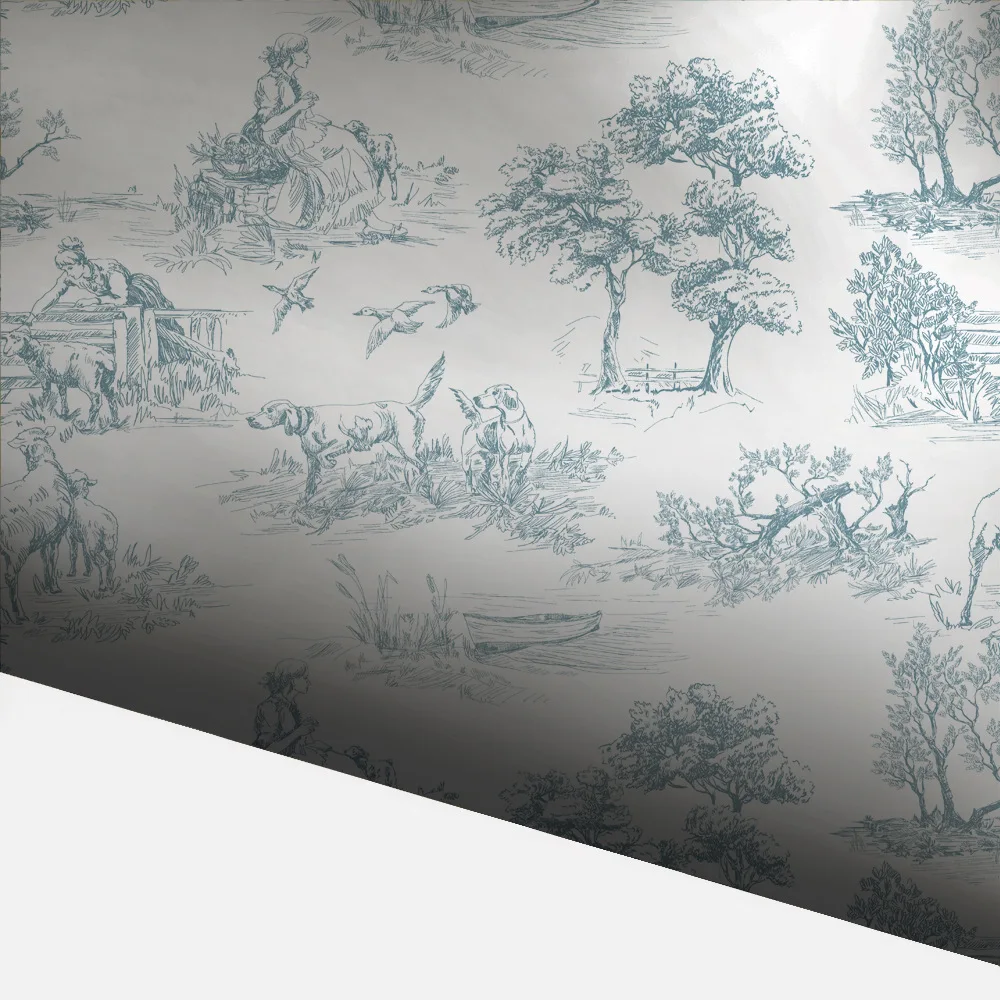 

Винтажные французские обои, сине-белые контактные бумажные обои для фермерского дома, обои для спальни, гостиной, детского шкафа