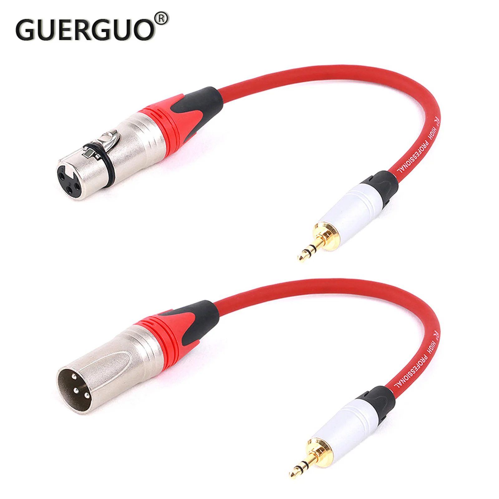 3.5mm TRS Male To XLR Female/Male Cable Gold Plated Connector 3.5mm Stereo Male Jack Balanced To 3pin XLR Mic Cable PVC 0.3-25M