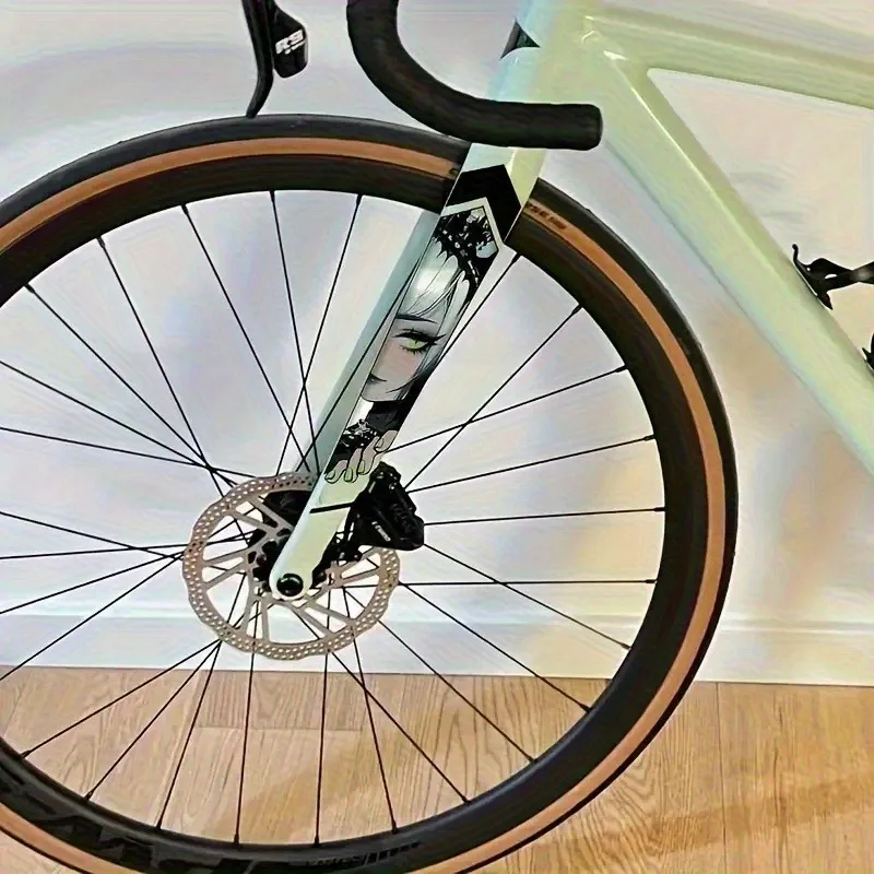 

2D flat, 2D flat motorcycle stickers 4 sets of cool anime girl eye stickers bicycle mountain bike road wheel frame lower tubeDIY