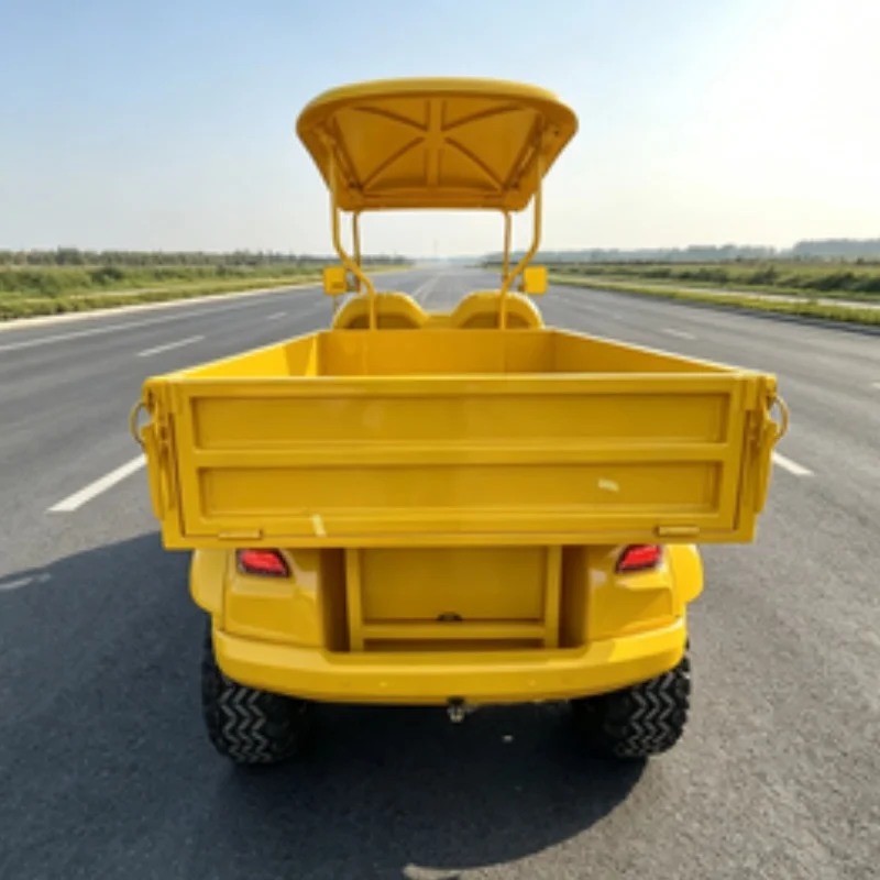 2 Seater Electric Golf Cart Automatic Power Generation System Electric Cargo Truck Cart With Rear Cargo Box Off-Road Tires