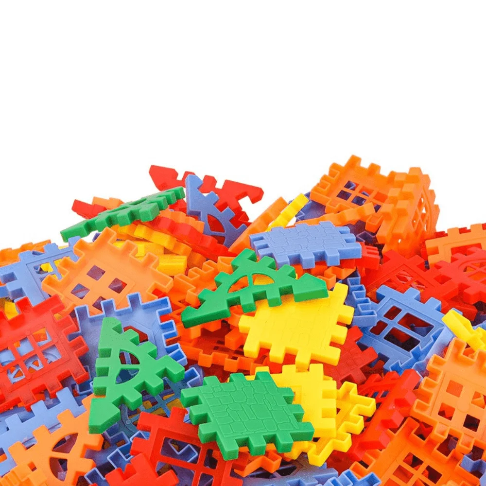 บล็อกตัวต่อสำหรับเด็ก - ตัวต่อพลาสติกแบบสี่เหลี่ยมที่สามารถเชื่อมต่อกันได้ ของเล่นสร้างโต๊ะ DIY สำหรับเด็กเพื่อสร้างบ้าน