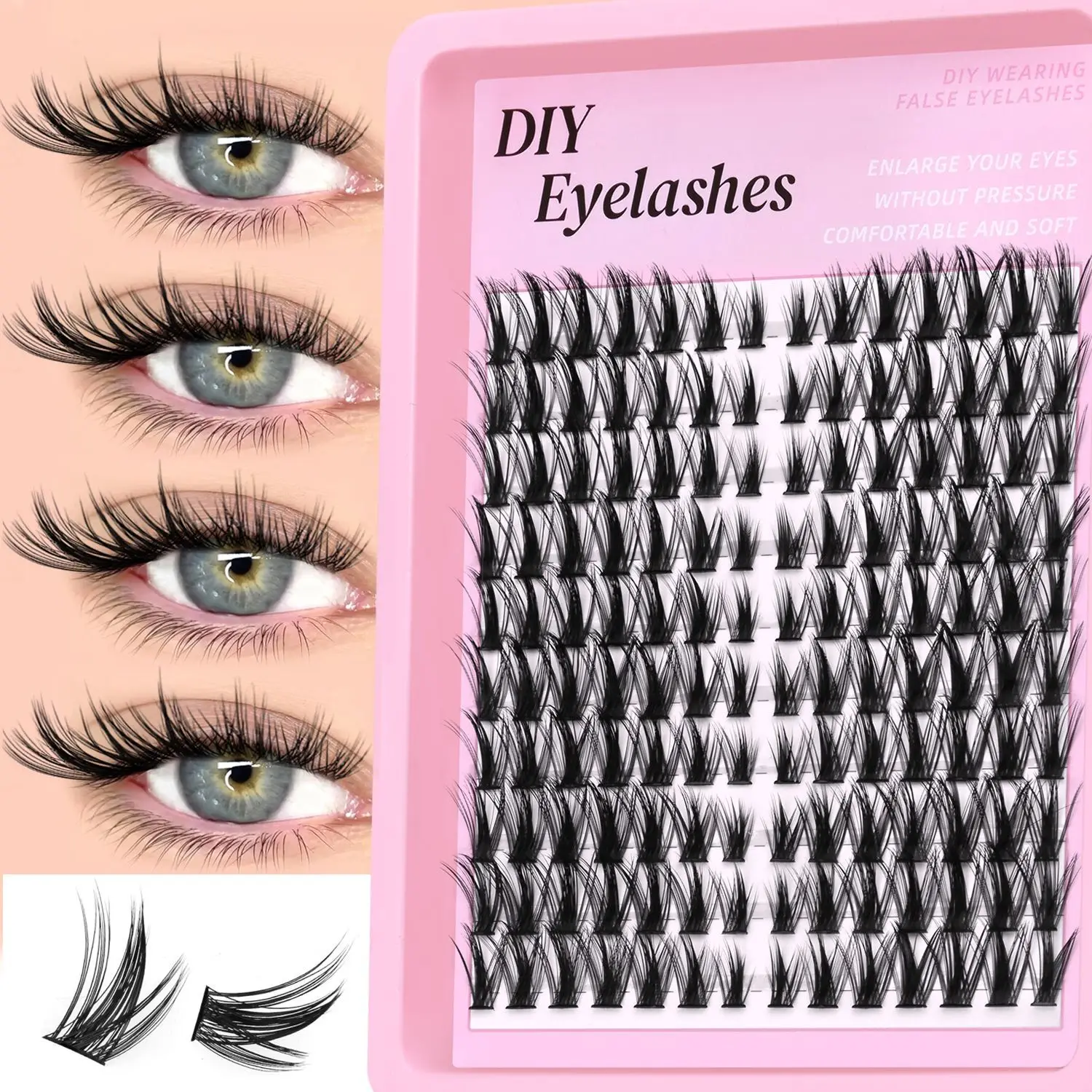 Comfortable Wear Stylish Curly Segmented Lashes Dense Layered Natural Eye Makeup Lashes For Women Girls