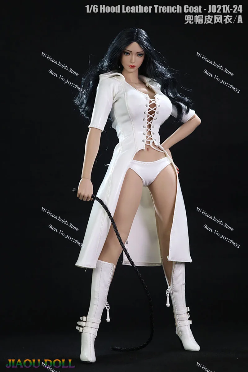 

JO21X-24 1/6 Female Soldier Sexy Delicate Hooded Leather Windbreaker Coat Clothes Set Toys Accessory For 12" Action Figure Body