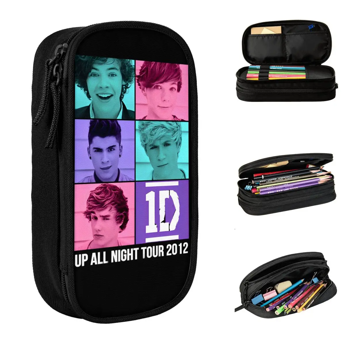 Ones Music And Directions Punk Band Pencil Cases Pen Box Bag Student Large Storage School Supplies Gifts Pencil Pouch