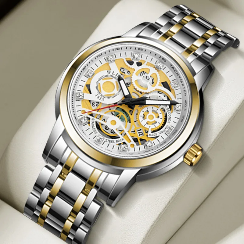 

WLISTH Men's Quartz Watch - 30M Waterproof Luminous Stainless Steel Wristwatch with Calendar